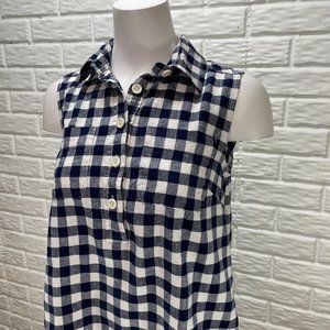 Lands' End Gingham Checked Sleeveless Shift Dress